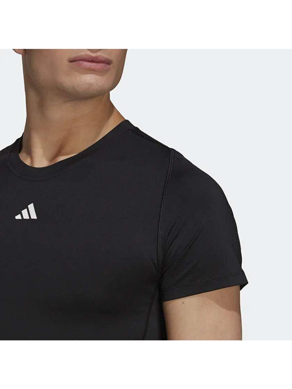 Techfit Erkek Siyah Bisiklet Yaka Spor Tişört-1