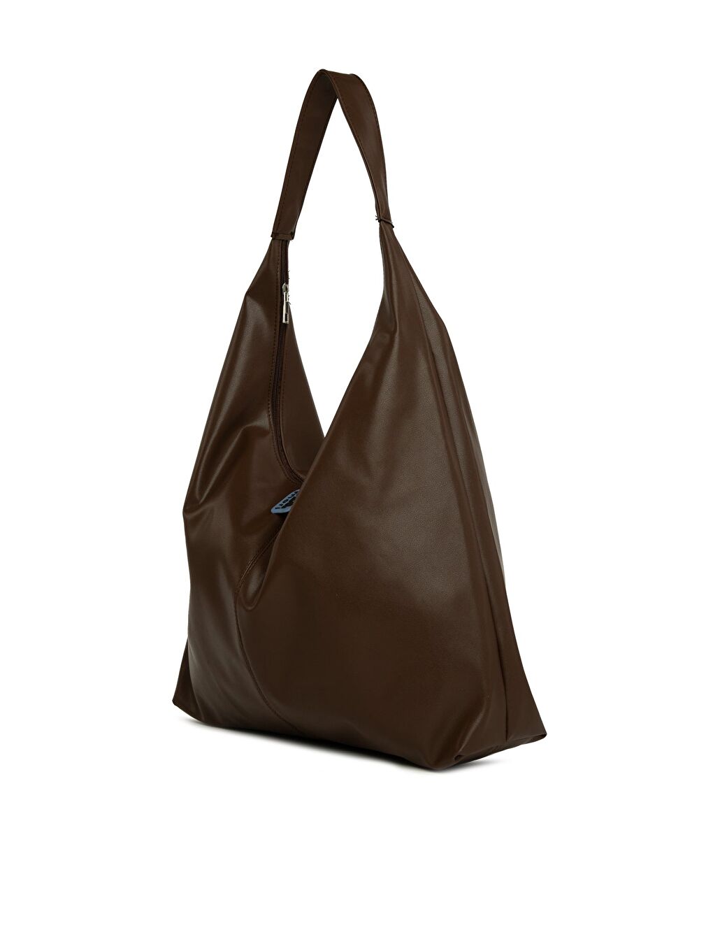 Kahverengi Yumuşak Dokulu Oval Maxi Boy Omuz Çantası-1