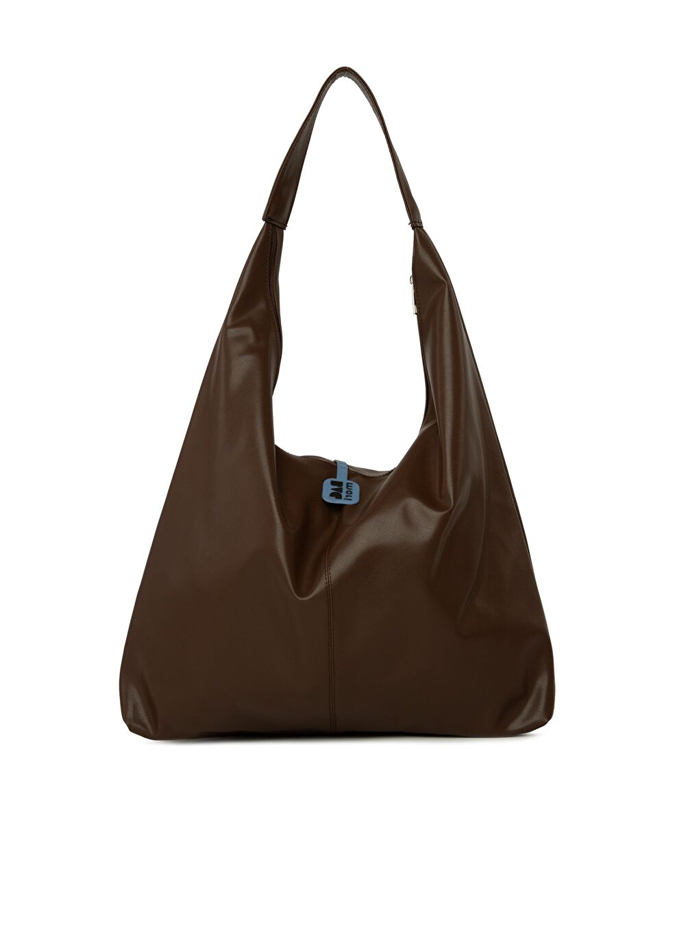 Kahverengi Yumuşak Dokulu Oval Maxi Boy Omuz Çantası-2