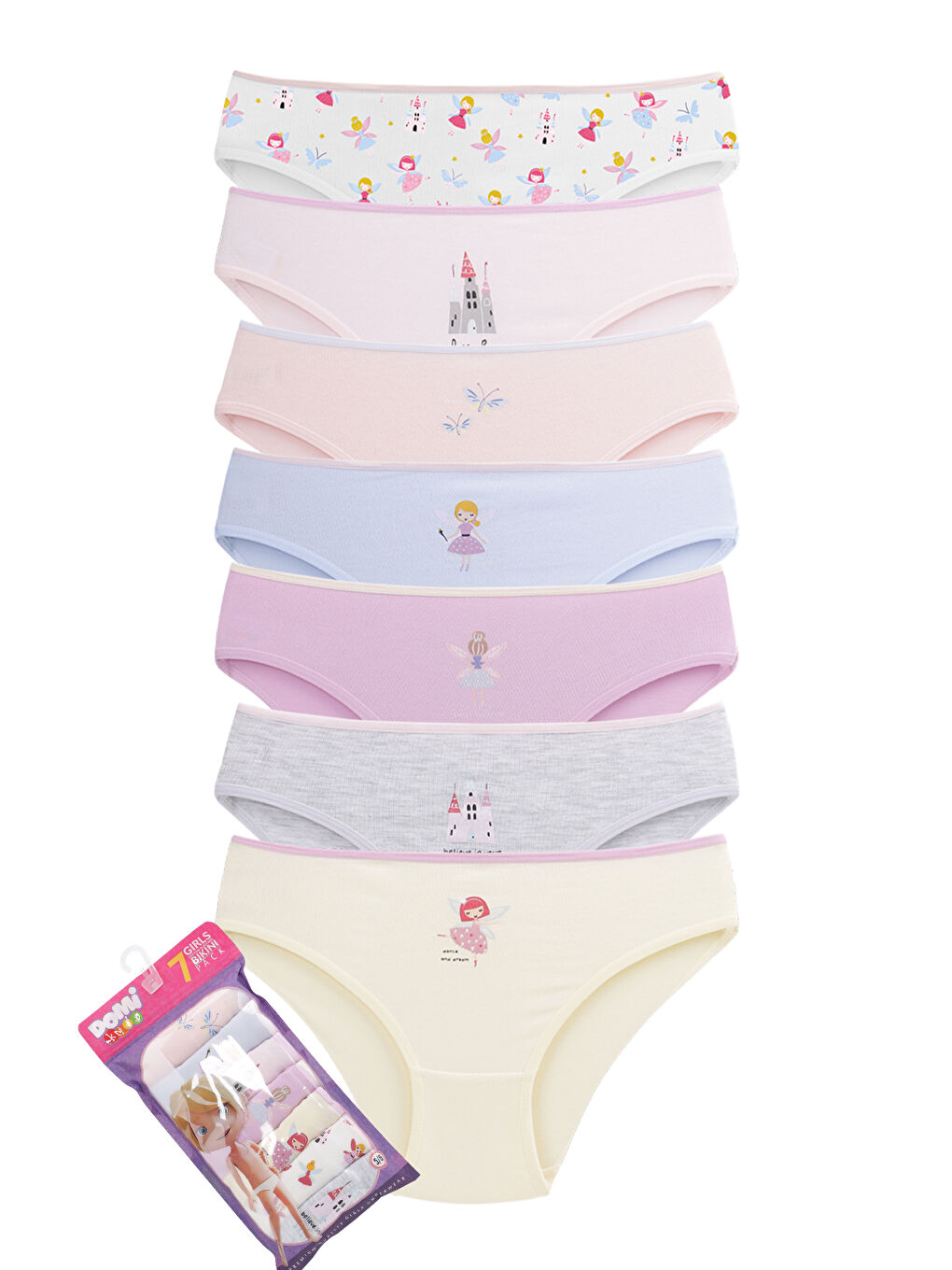 Karışık Kız Çocuk Pamuklu Külot 7'Li Paket