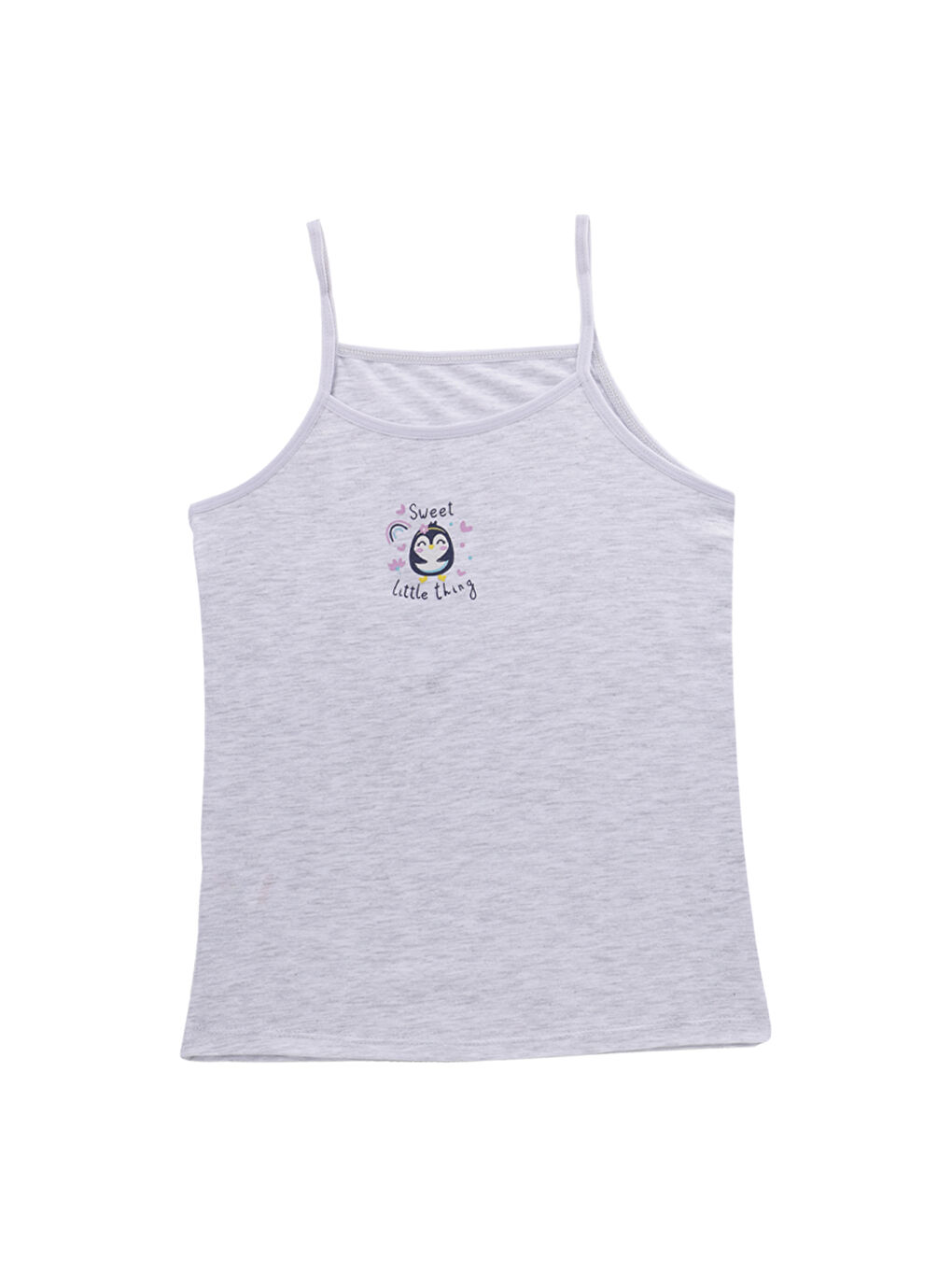 Karışık Kız Çocuk Baskılı Pamuklu Atlet 3'lü Paket-1