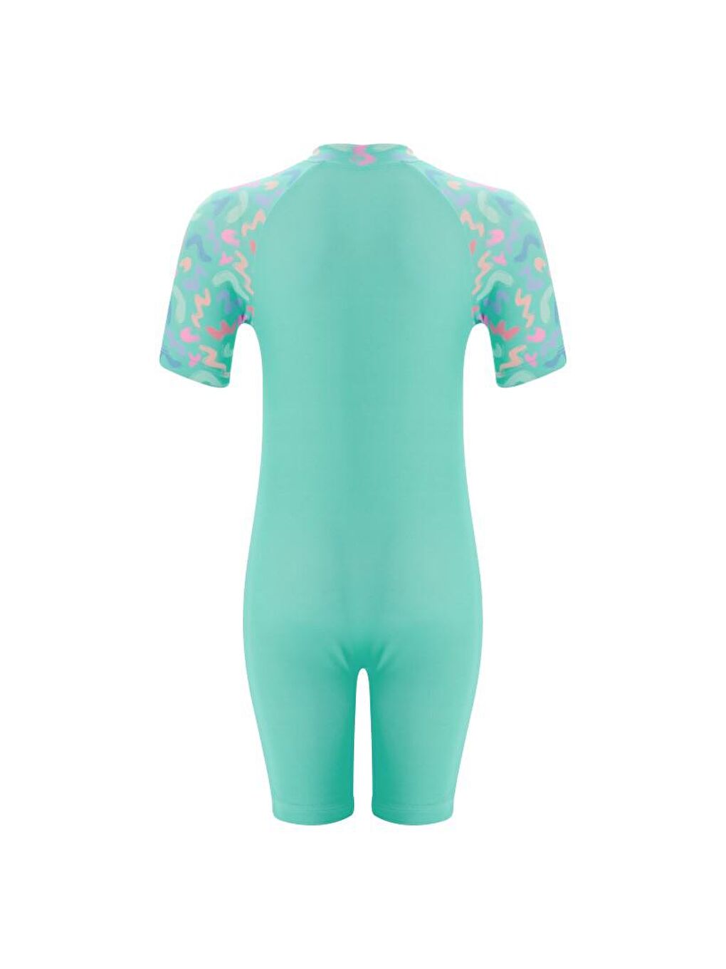 Yeşil Tulum Kısa Kollu Şortlu Çocuk Yüzücü Mayo Pıtaa 8132 Mint-1