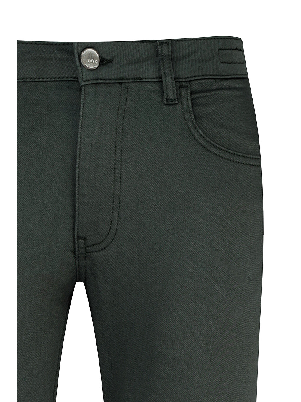 Haki Slim Fit Pamuklu 5 Cep Kanvas Pantolon-1