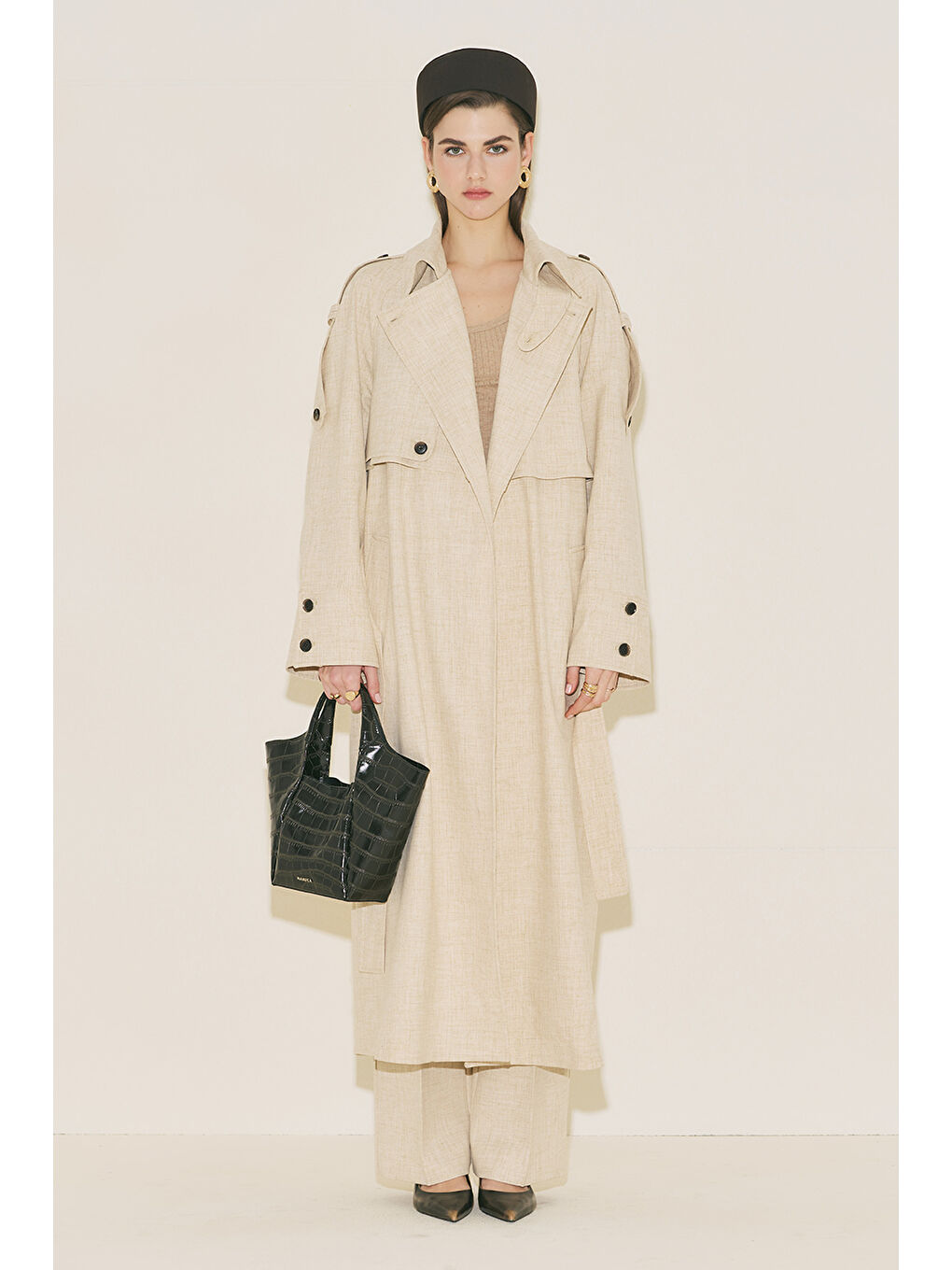 Lımıted Edıtıon Geniş Kol Trençkot Bej