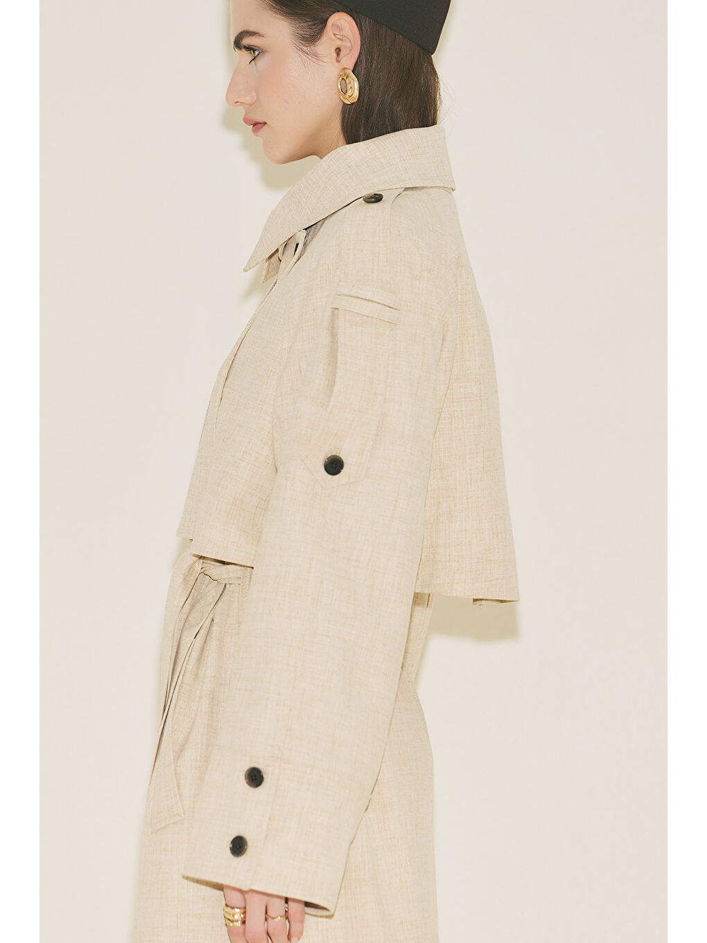 Lımıted Edıtıon Geniş Kol Trençkot Bej-2