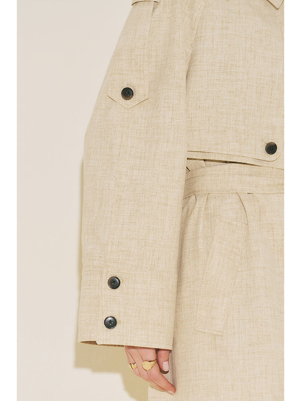 Lımıted Edıtıon Geniş Kol Trençkot Bej-3