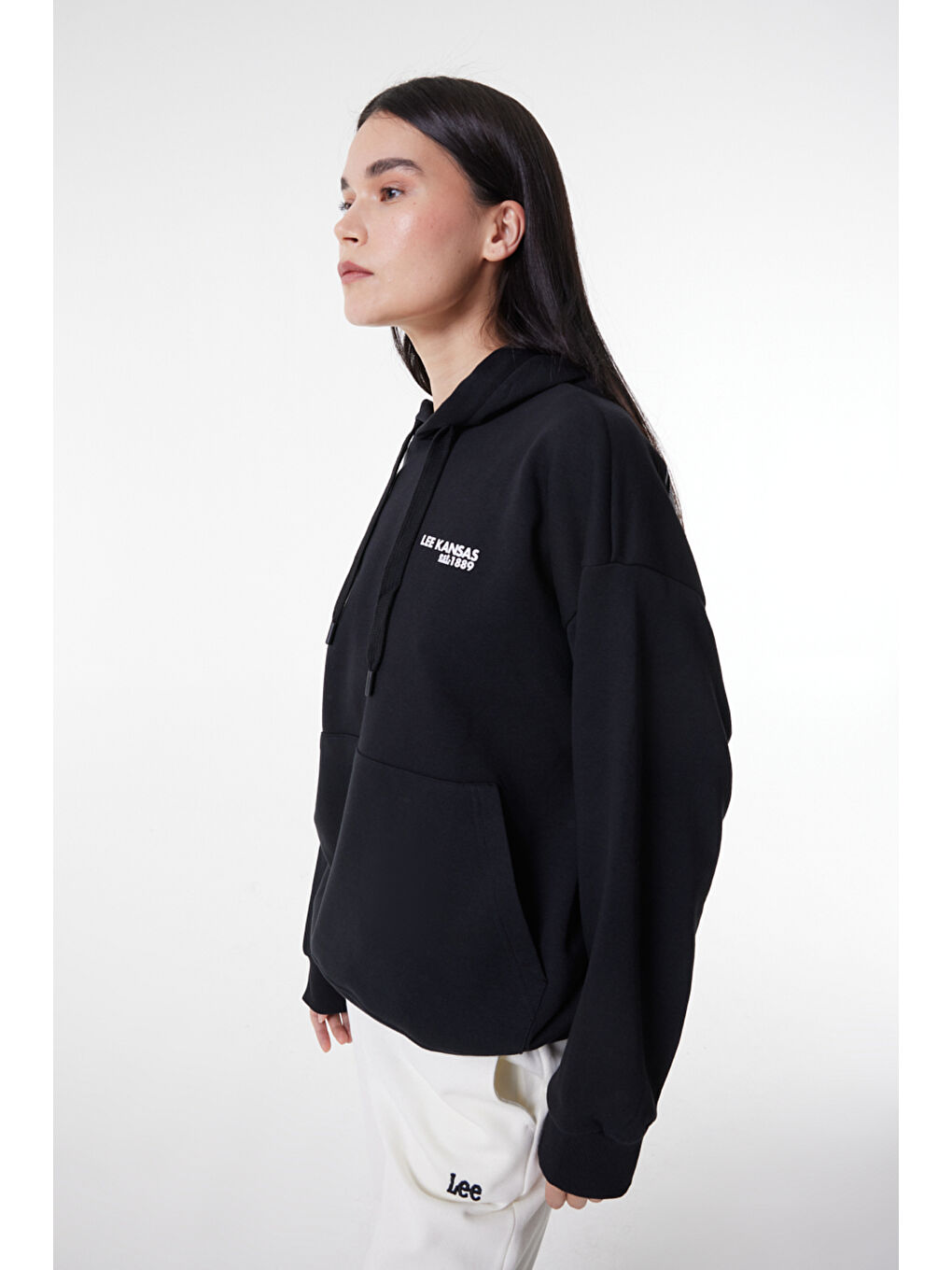 Regular Fit Normal Kesim Kapüşonlu İçi Polarlı Siyah Sweatshirt-4