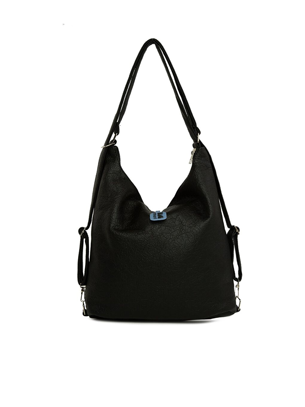 Siyah Yumuşak Dokulu Kemer Detaylı Askılı ve Sırt Salaş Çanta-2