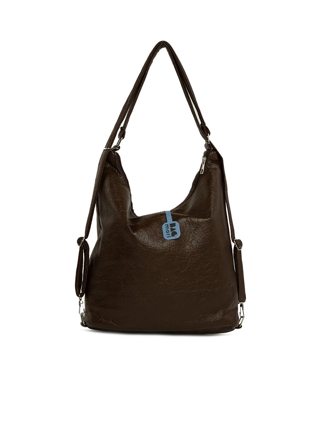 Kahverengi Yumuşak Dokulu Kemer Detaylı Askılı ve Sırt Salaş Çanta-2