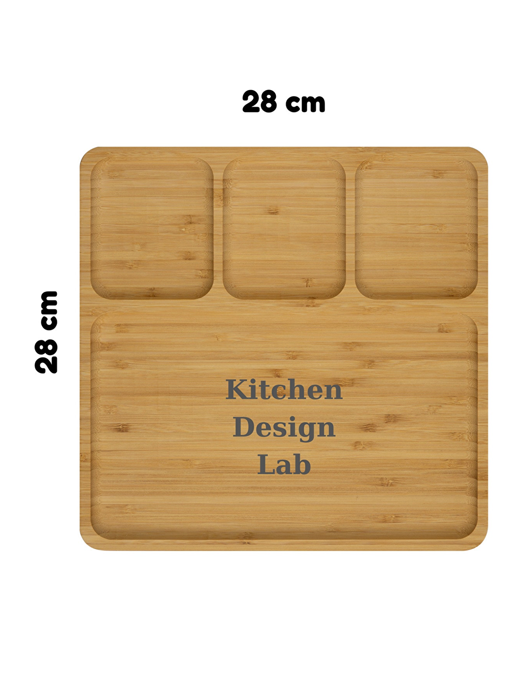 Bej Bambu Sunum Ve Kahvaltı Tabağı Büyük Boy 4 Bölmeli-1