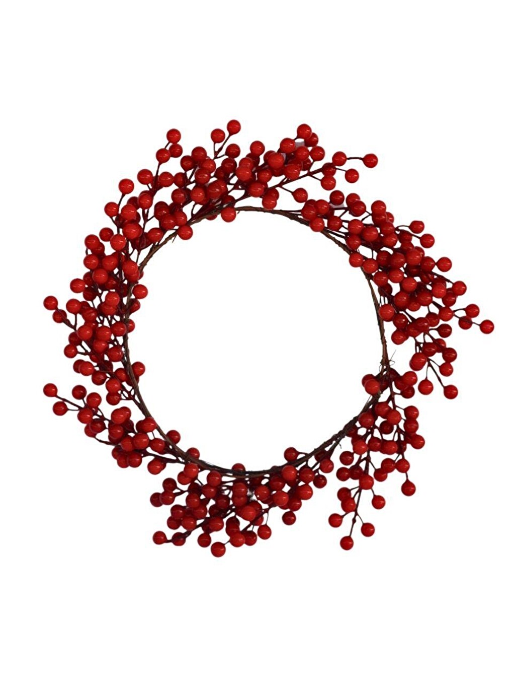 Yılbaşı Kapı Süsü Dekoratif Naturel Kokina Berryli Kapı Çelengi Kırmızı 40 Cm-1