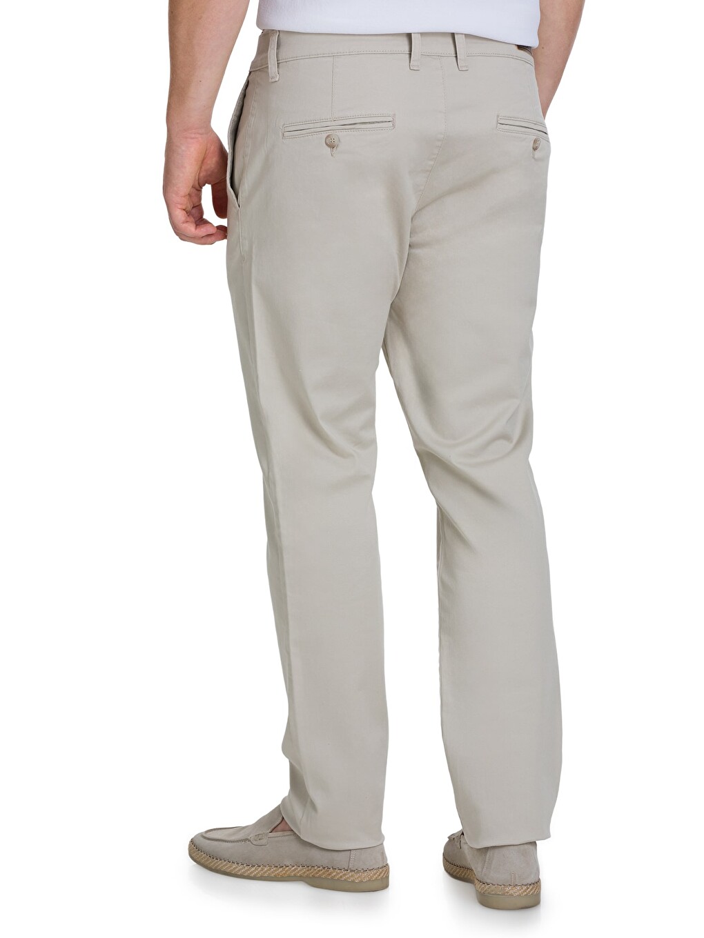 Bej Regular Fit Yandan Cepli Kanvas Pantolon-4