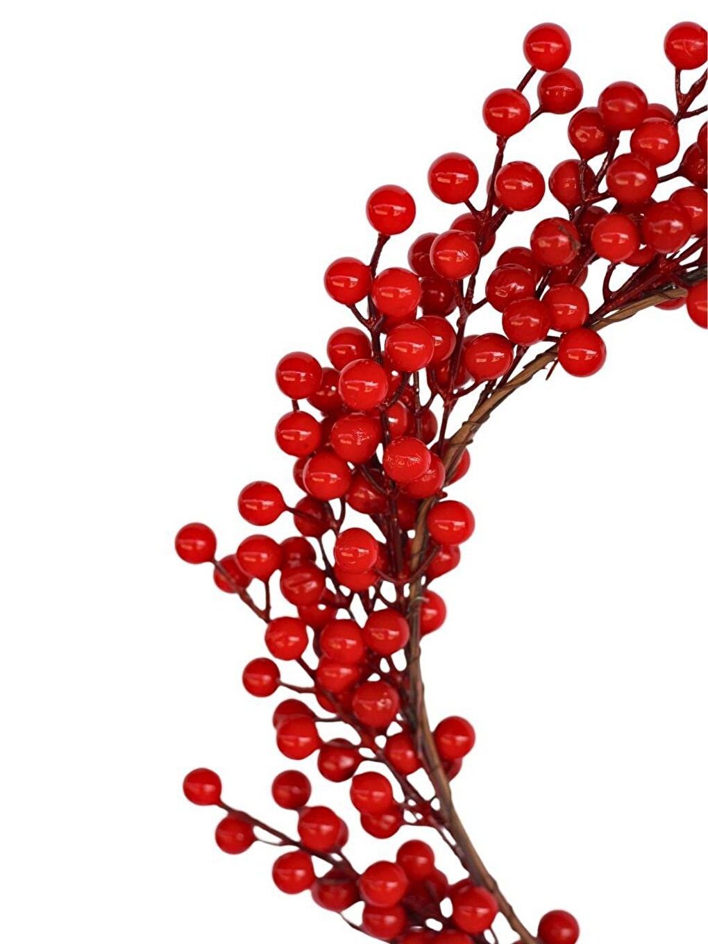 Yılbaşı Kapı Süsü Dekoratif Naturel Kokina Berryli Kapı Çelengi Kırmızı 40 Cm-2