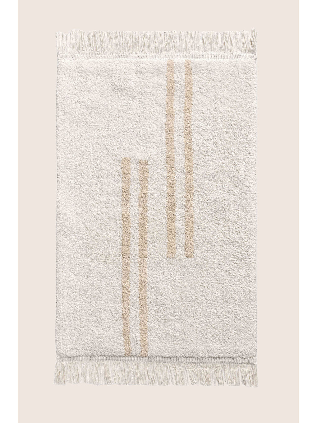 Ekru Bound Tekli Banyo Paspası %100 Pamuk 50x80 cm Beyaz-2