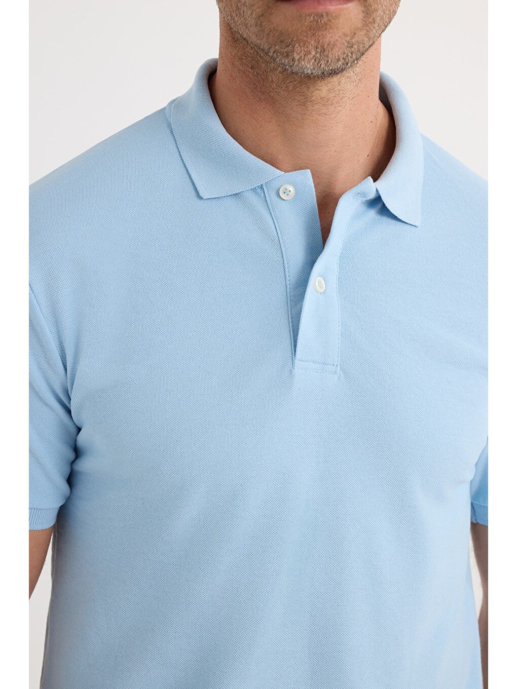 Erkek Slim Fit Dar Kesim Premium Seri %100 Pamuk Yumuşak Dokulu Merserize Mavi Polo Yaka Tişört-3