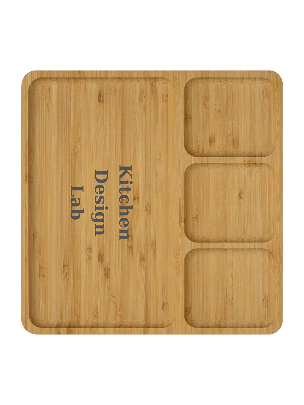 Bej Bambu Sunum Ve Kahvaltı Tabağı Büyük Boy 4 Bölmeli-2