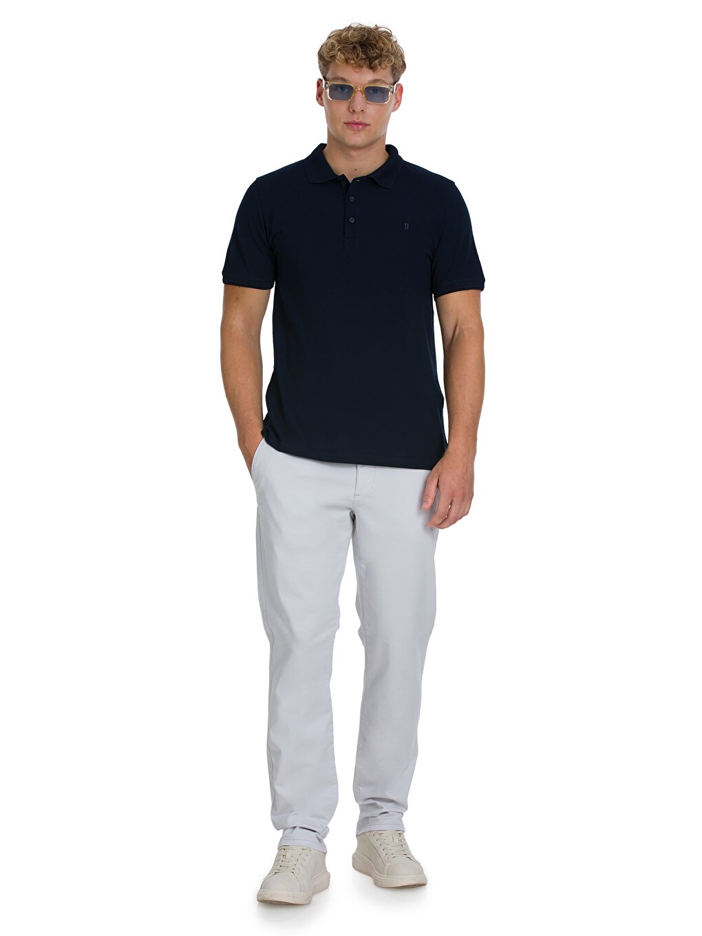 Bej Taş Regular Fit Yandan Cepli Kanvas Pantolon-1
