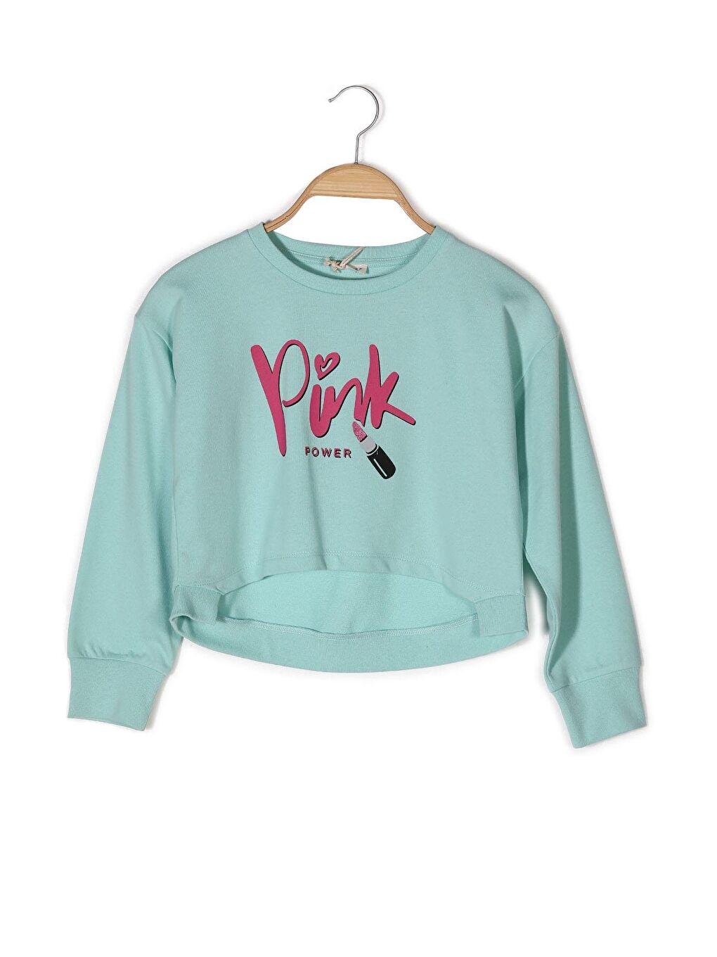 ZEYLAND Yeşil Kız Çocuk Baskılı Crop Sweatshirt - 3