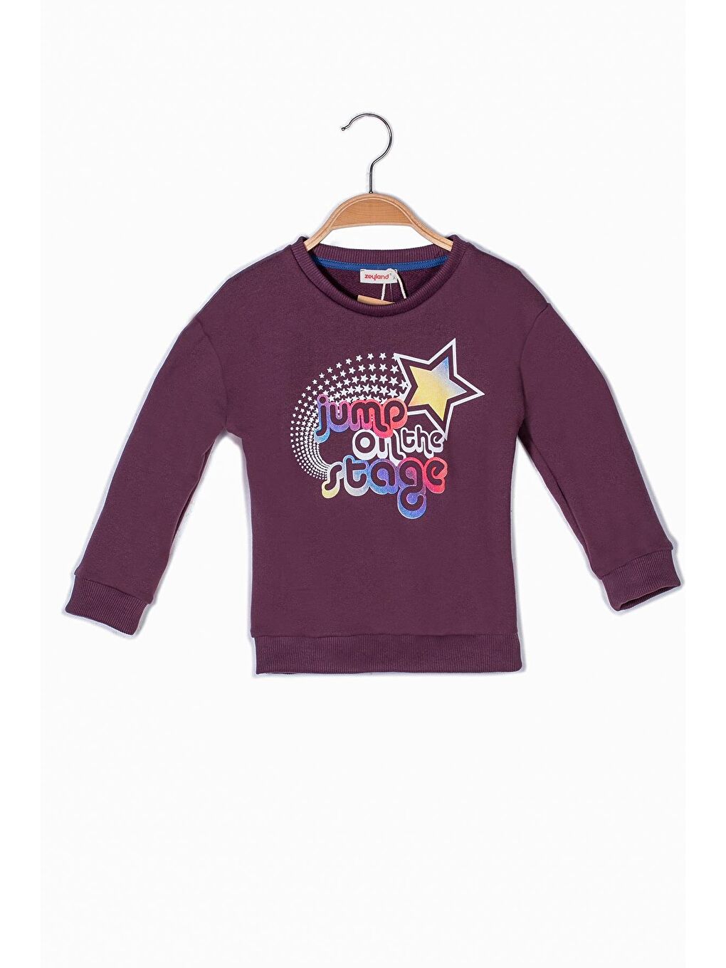 Mürdüm Kız Çocuk Renkli Yazı Baskılı Sweatshirt-1