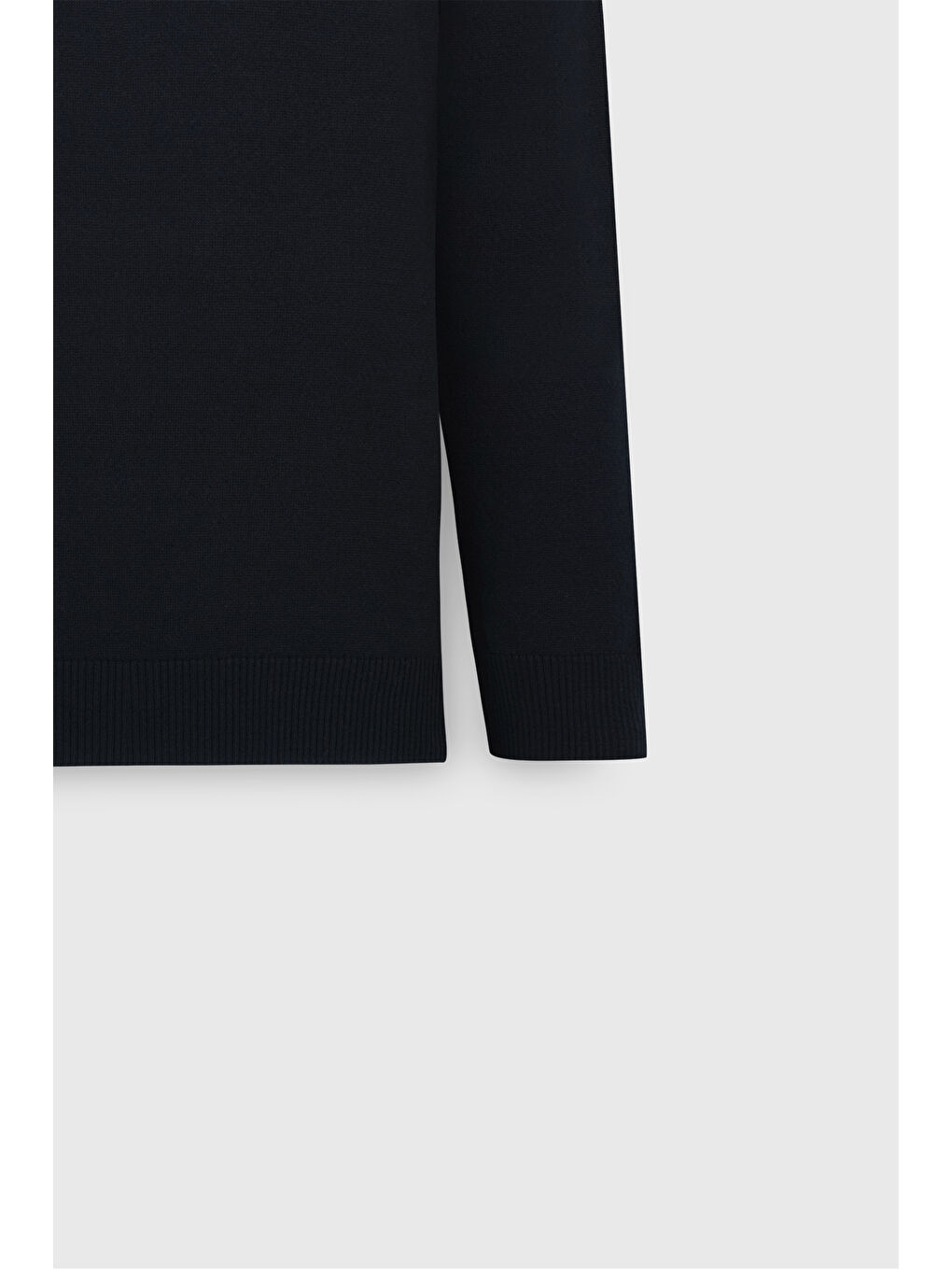 Erkek Lacivert Pamuklu Standart Fit Normal Kesim Bisiklet Yaka Renk Bloklu Triko Kazak-7