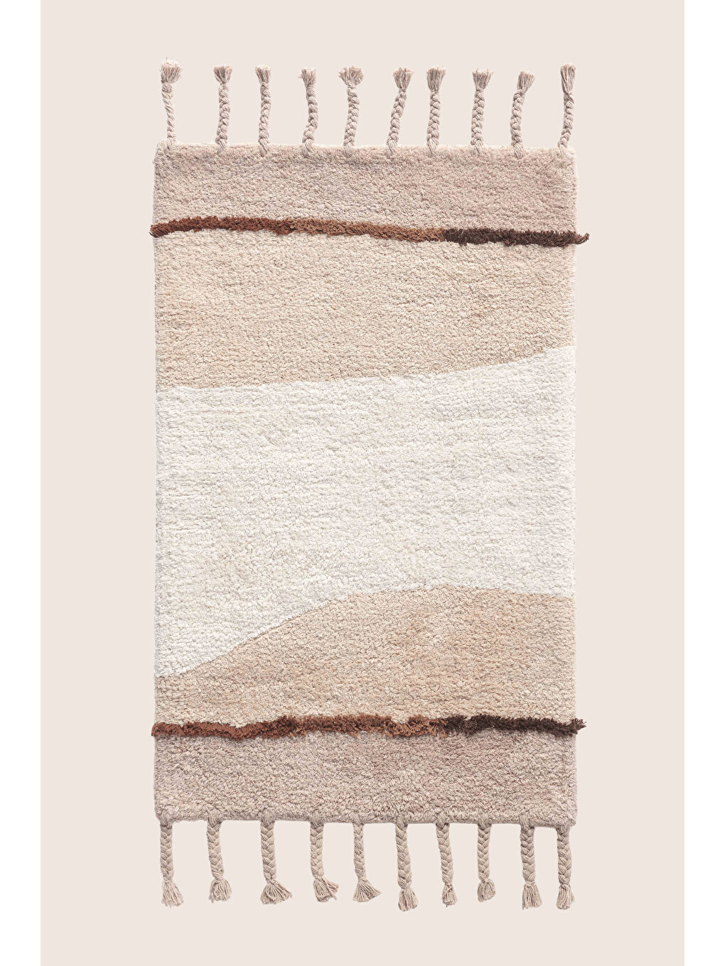 Marble Tekli Banyo Paspası %100 Pamuk 50x80 Kahverengi-3