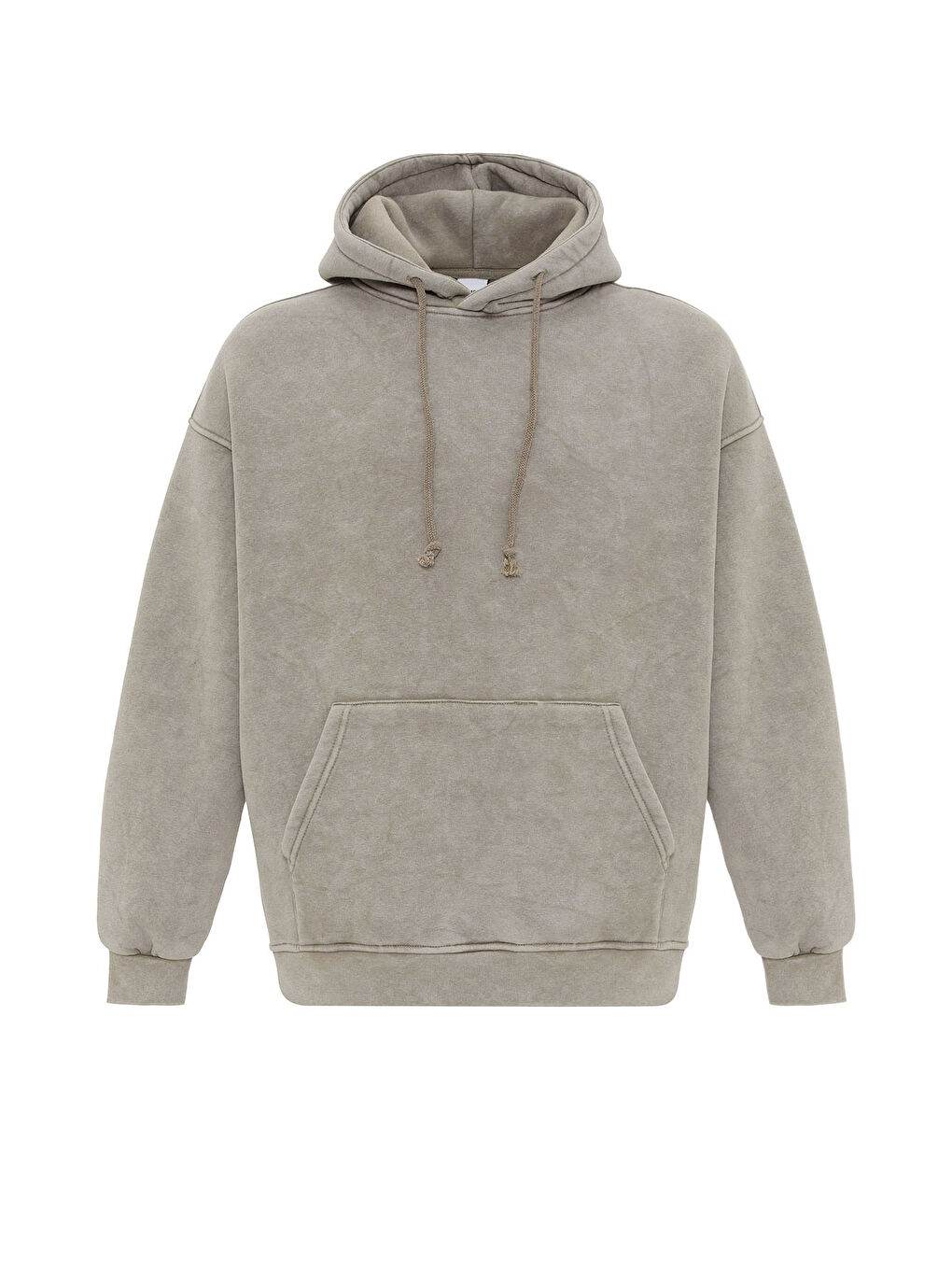 VAMOSCLO Haki Basic Yıkamalı Oversize Erkek Sweatshirt