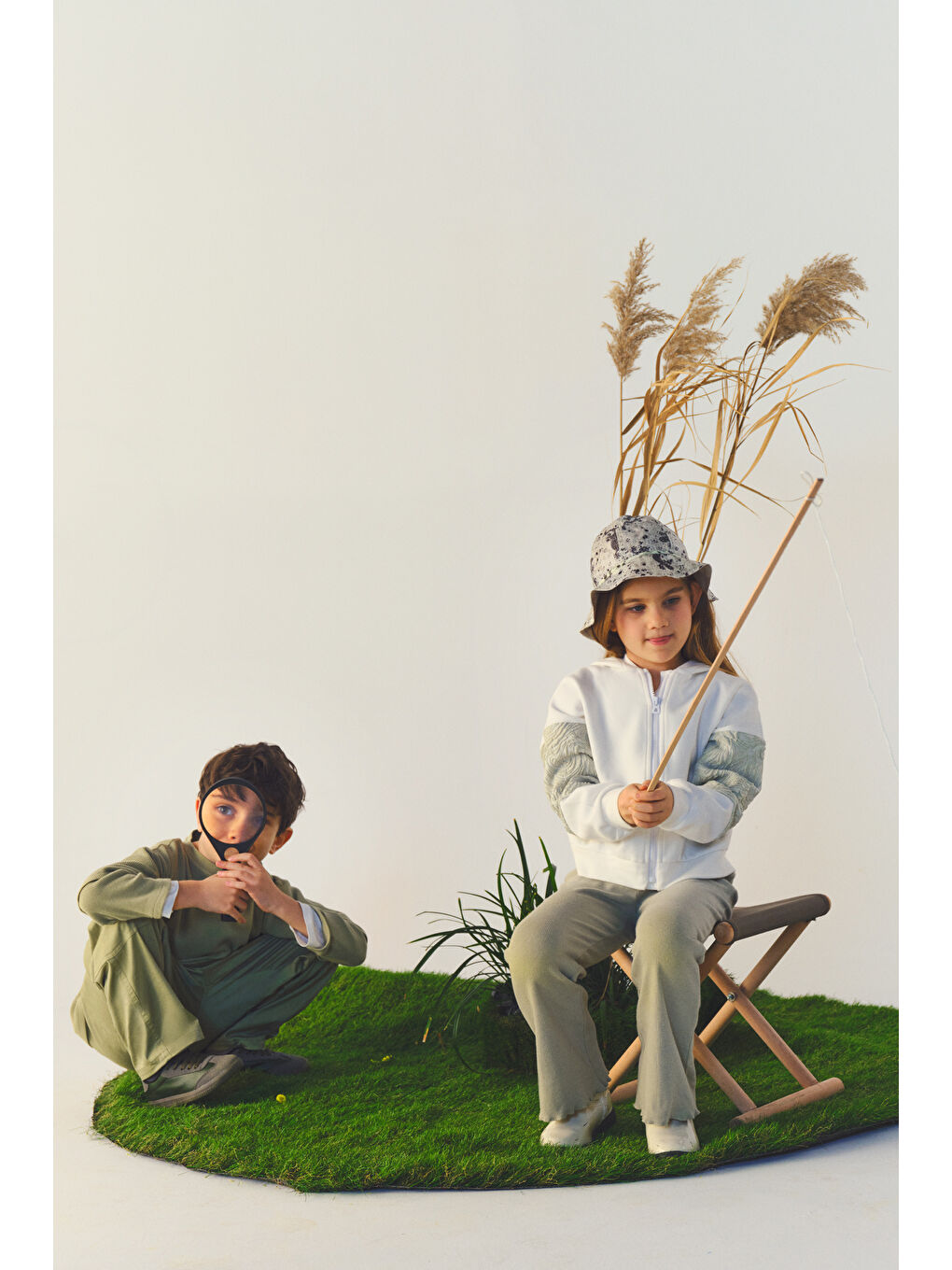 Kız Çocuk Fermuarlı Sweatshirt Ekru-1