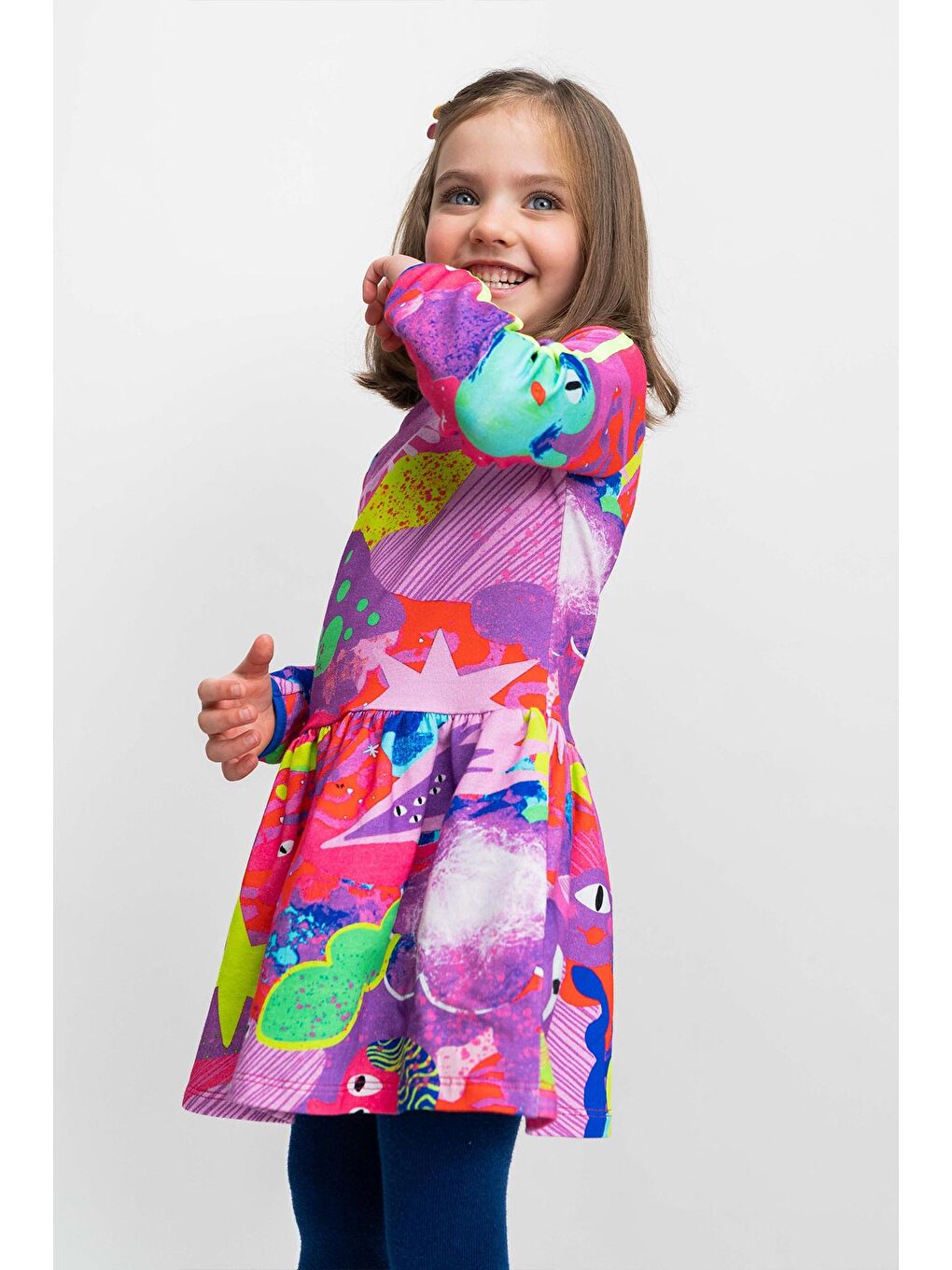 Karışık Kız Çocuk Elbise-4