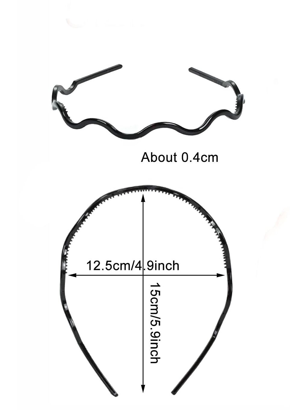 Dalgalı Siyah Midi Taç-2