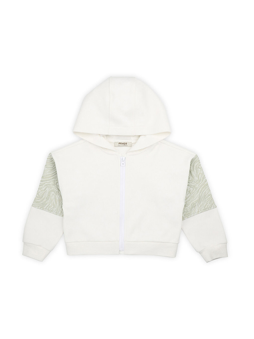 Kız Çocuk Fermuarlı Sweatshirt Ekru-2