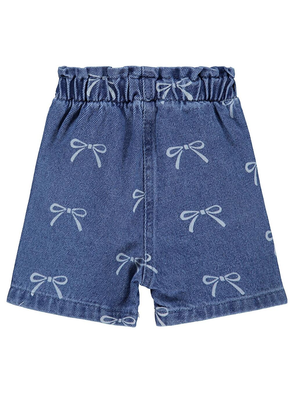 B26Y484 Baby Fiyonk Empirmeli Jean 6-18 Ay Şort - Mavi 6-9 Ay-1