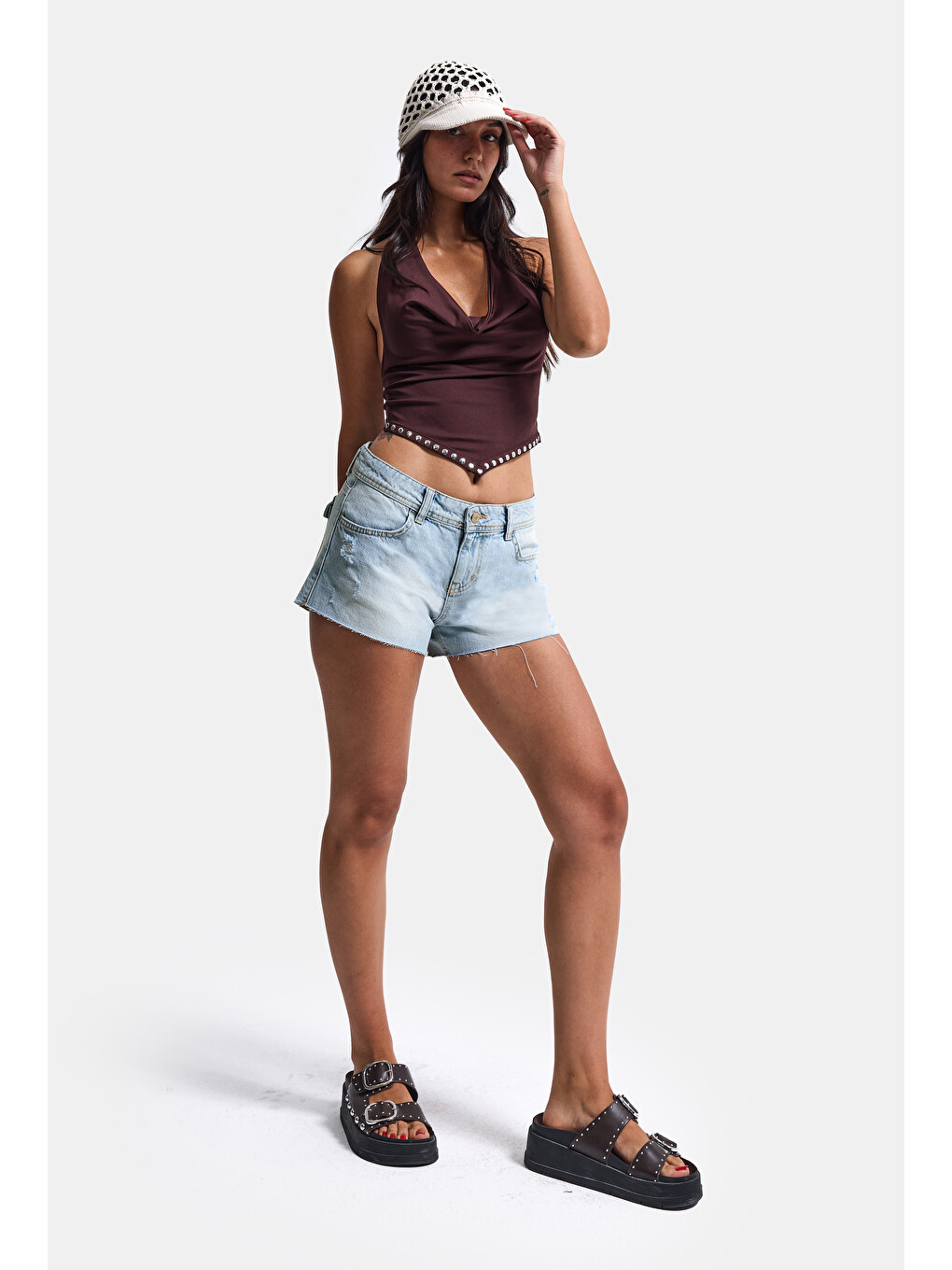 Mavi Kadın Ice 12s6-3 Mini Mom Arkadan Cepli %100 Pamuk Denim Şort-1