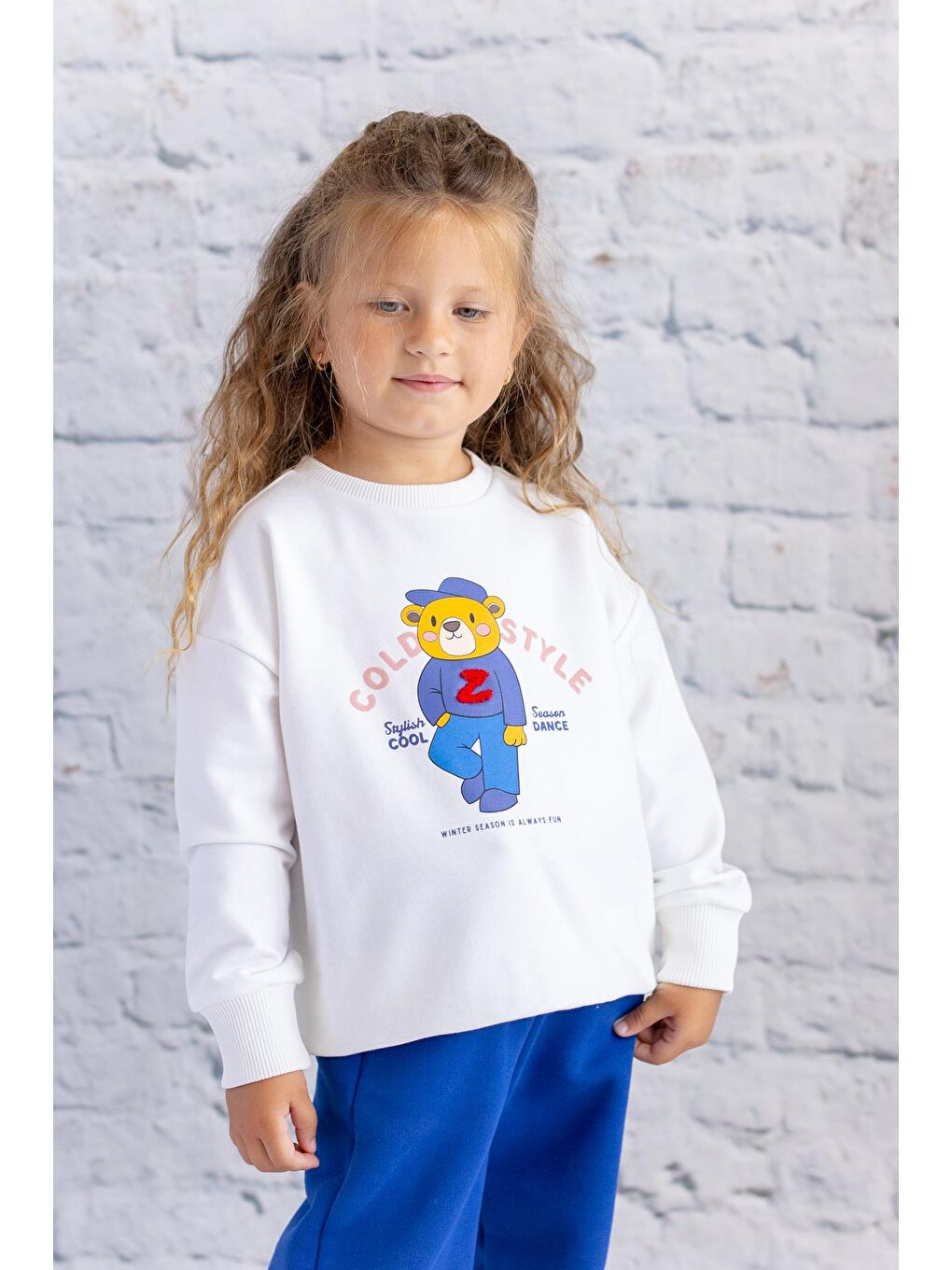 ZEYLAND Kız Çocuk Baskı Ve Nakış Detaylı Sweatshirt - Ekru - 1