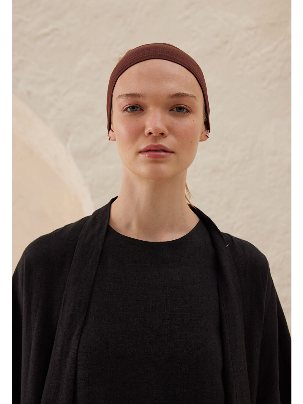 Silikonlu Kaydırmaz Bandana Kahverengi-1