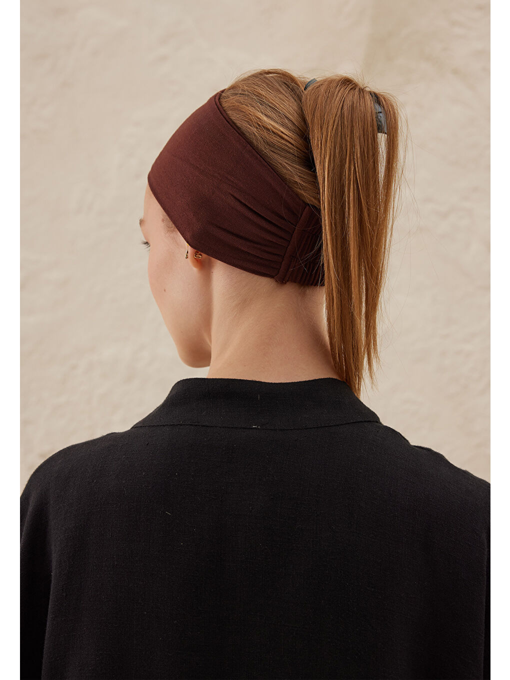 Silikonlu Kaydırmaz Bandana Kahverengi-2