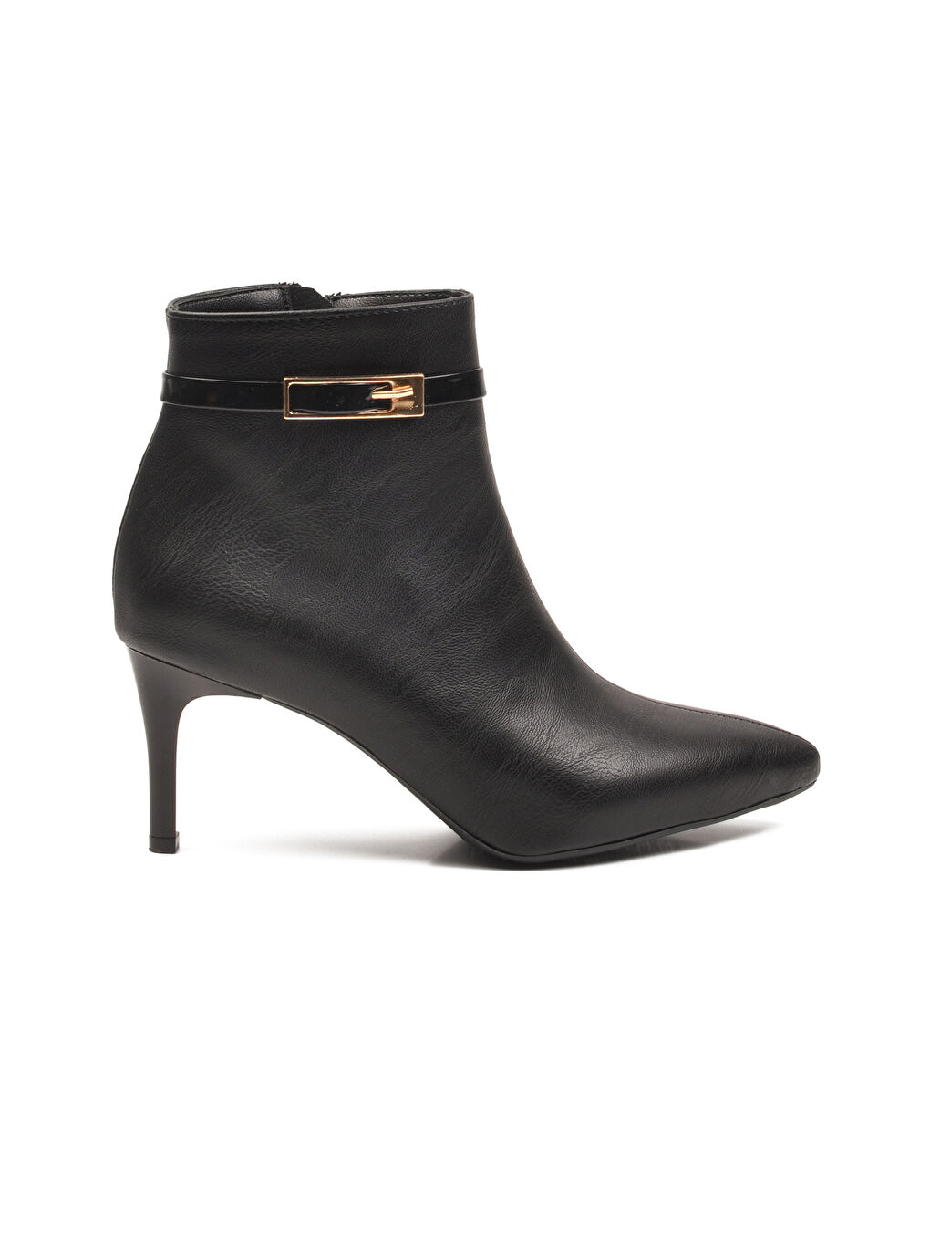 Siyah İçi Polarlı İnce Topuklu Fermuarlı Kadın Bot 2611 Z-1