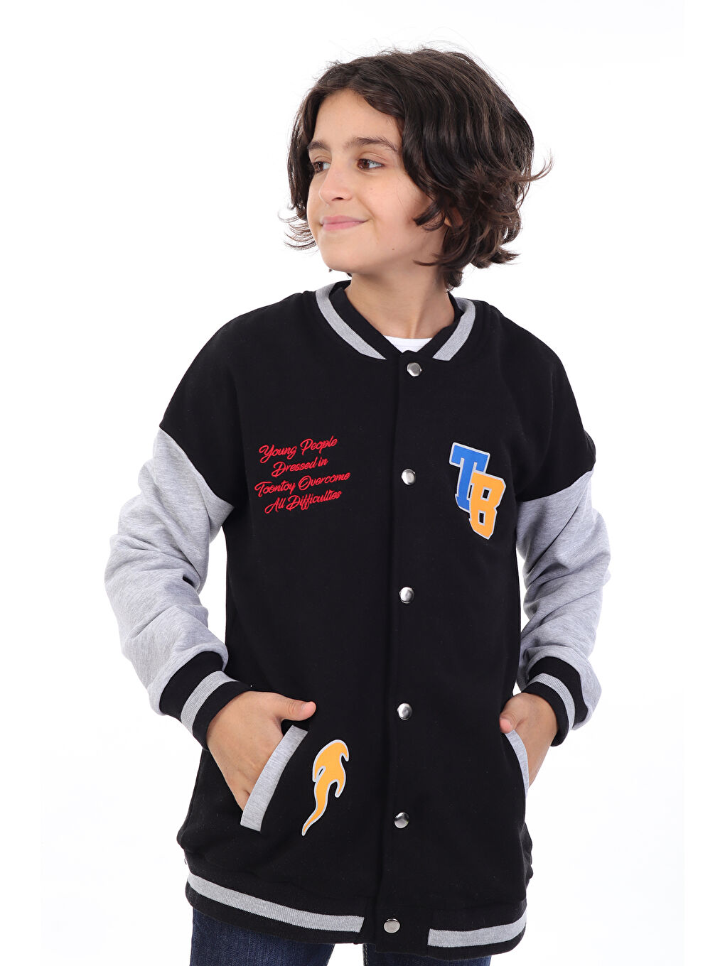 Siyah Erkek Çocuk Kolej Hırka