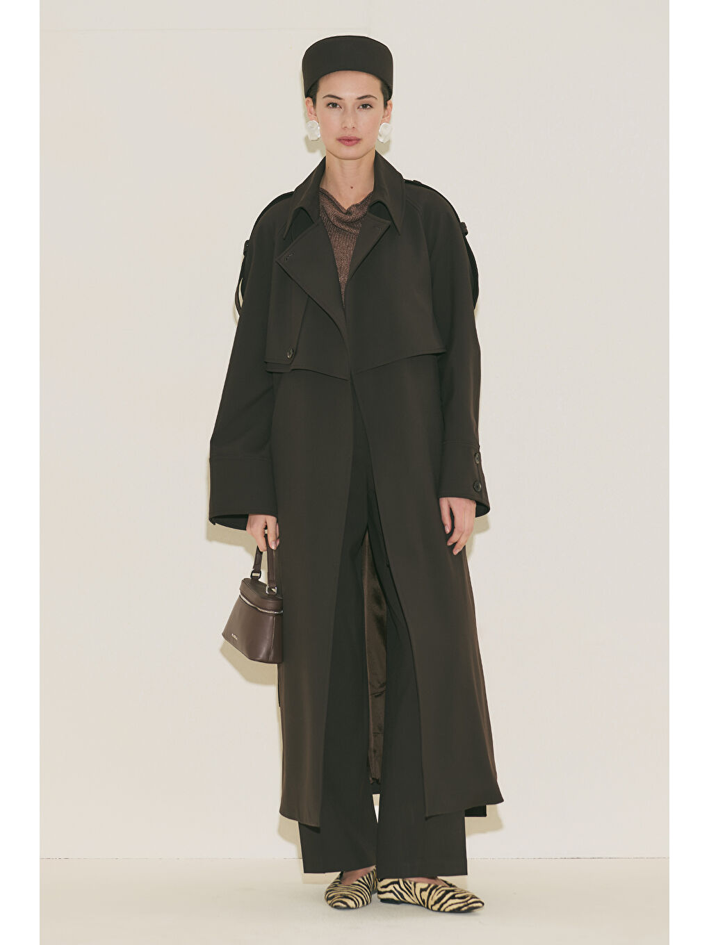 Kahverengi Lımıted Edıtıon Geniş Kol Trençkot Acı Kahve-4