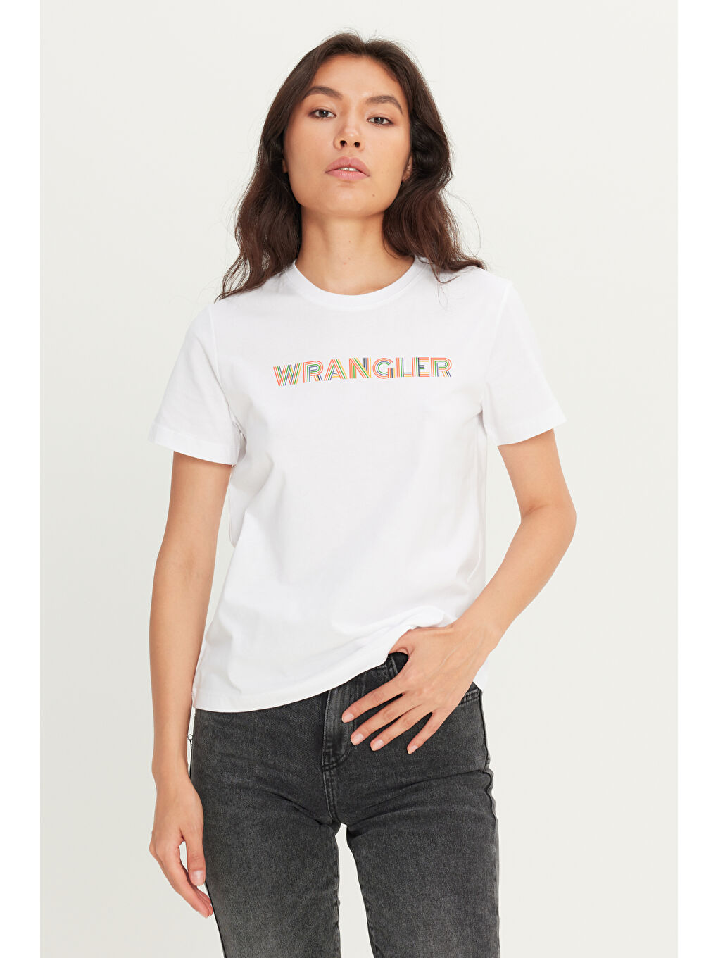 Beyaz %100 Pamuk Regular Fit Normal Kesim Bisiklet Yaka Ekru Tişört