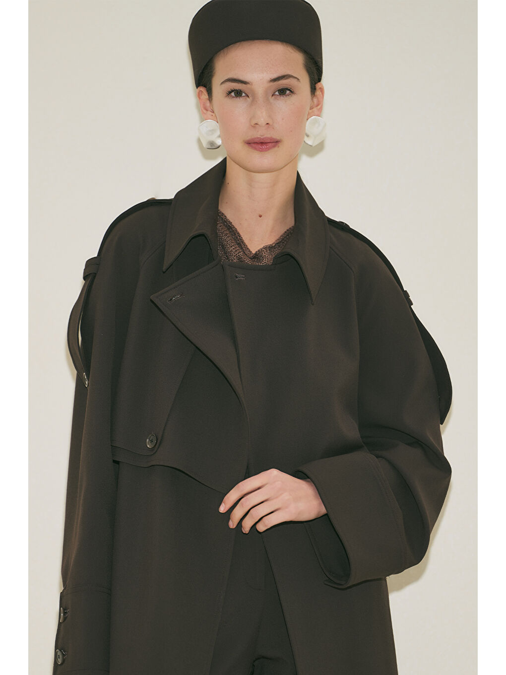 Kahverengi Lımıted Edıtıon Geniş Kol Trençkot Acı Kahve-5