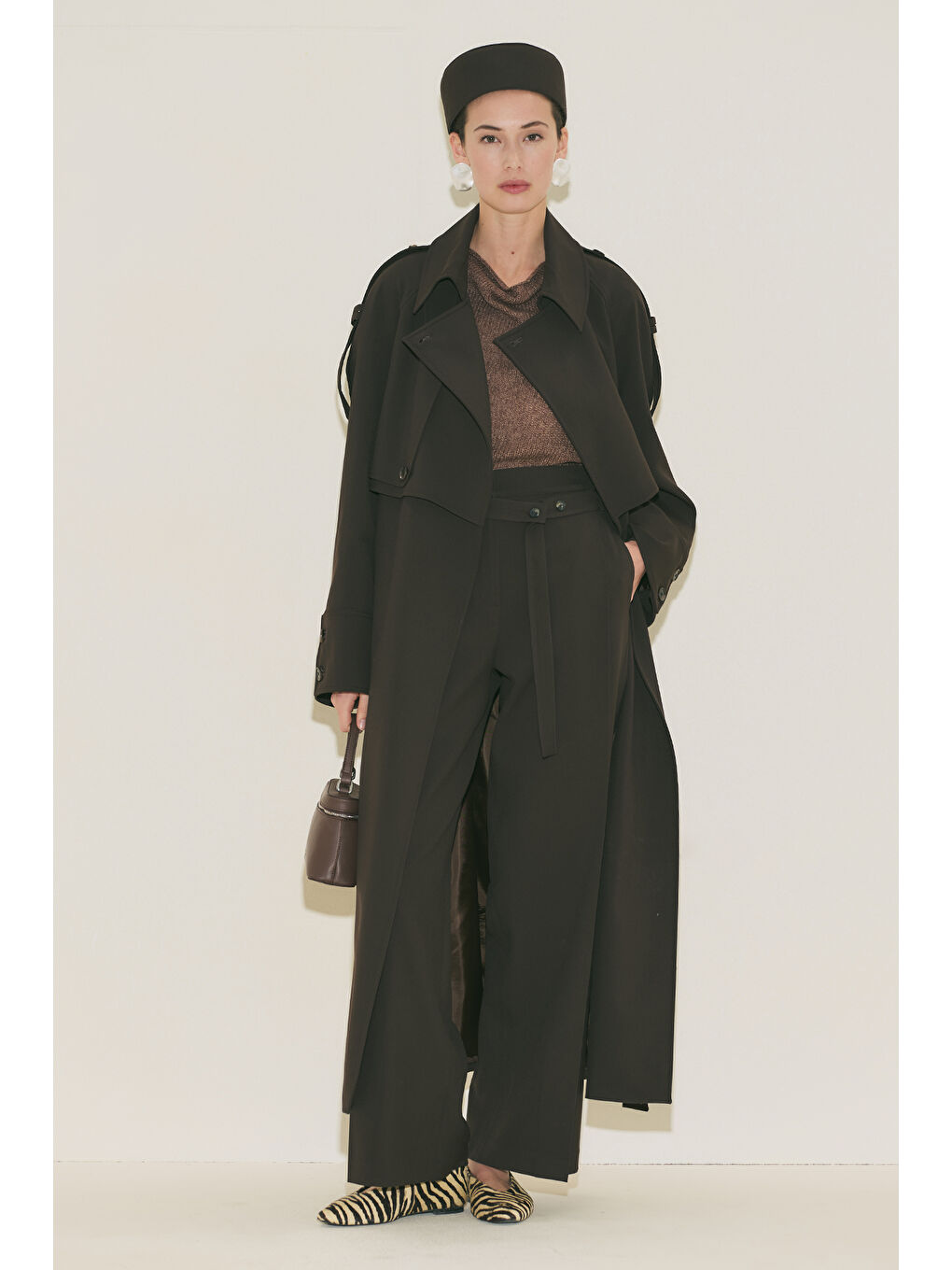 Kahverengi Lımıted Edıtıon Geniş Kol Trençkot Acı Kahve-6