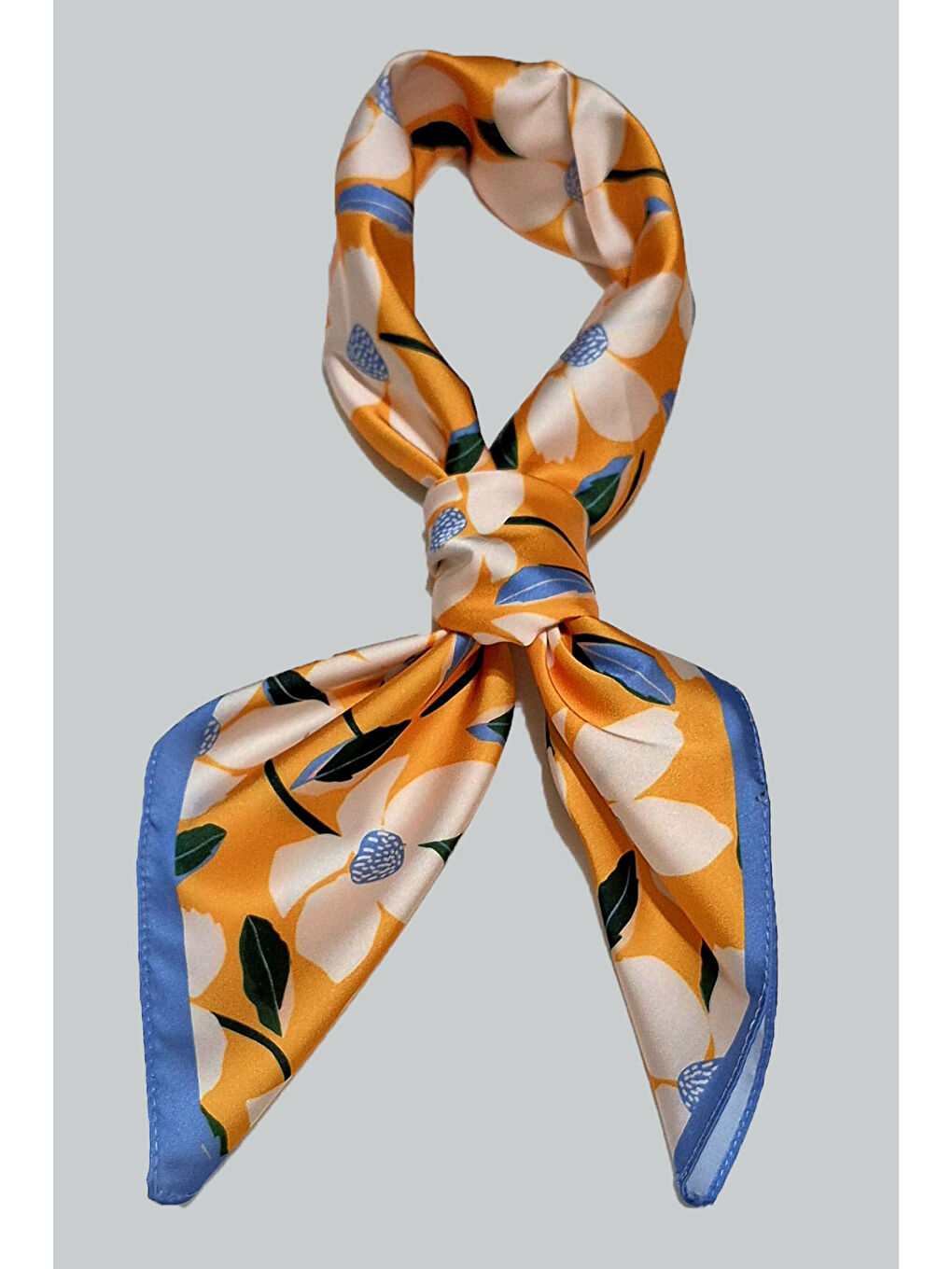 Kadın Desenli Bandana Fular 010187 - Turuncu-1