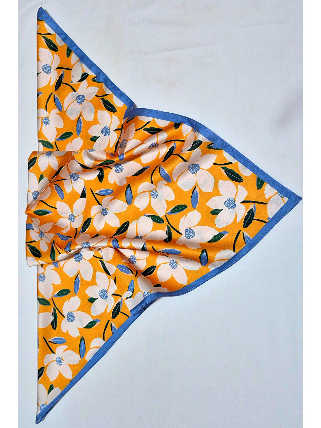 Kadın Desenli Bandana Fular 010187 - Turuncu-3