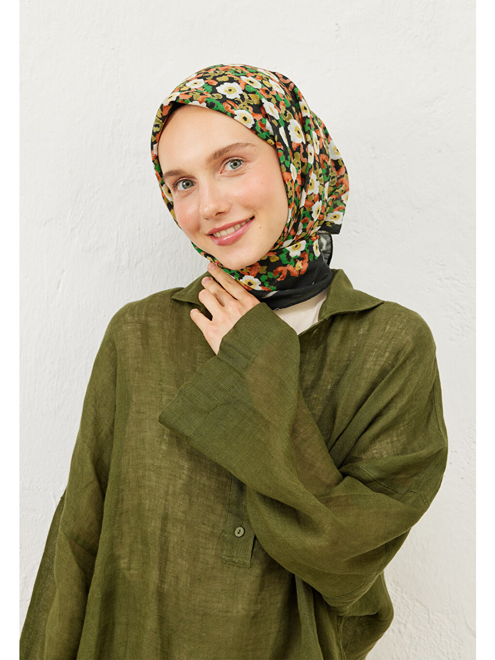 Kahverengi Serena Desen Pamuk Vual Eşarp Tarçın-4