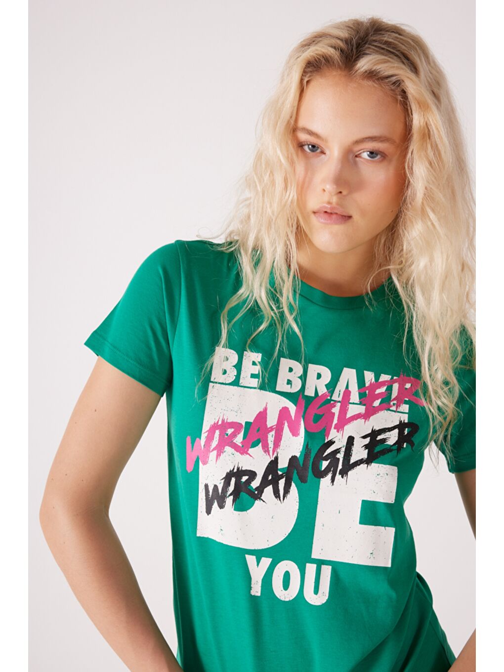 Slim Fit Dar Kesim %100 Pamuk Bisiklet Yaka Yeşil Tişört-3