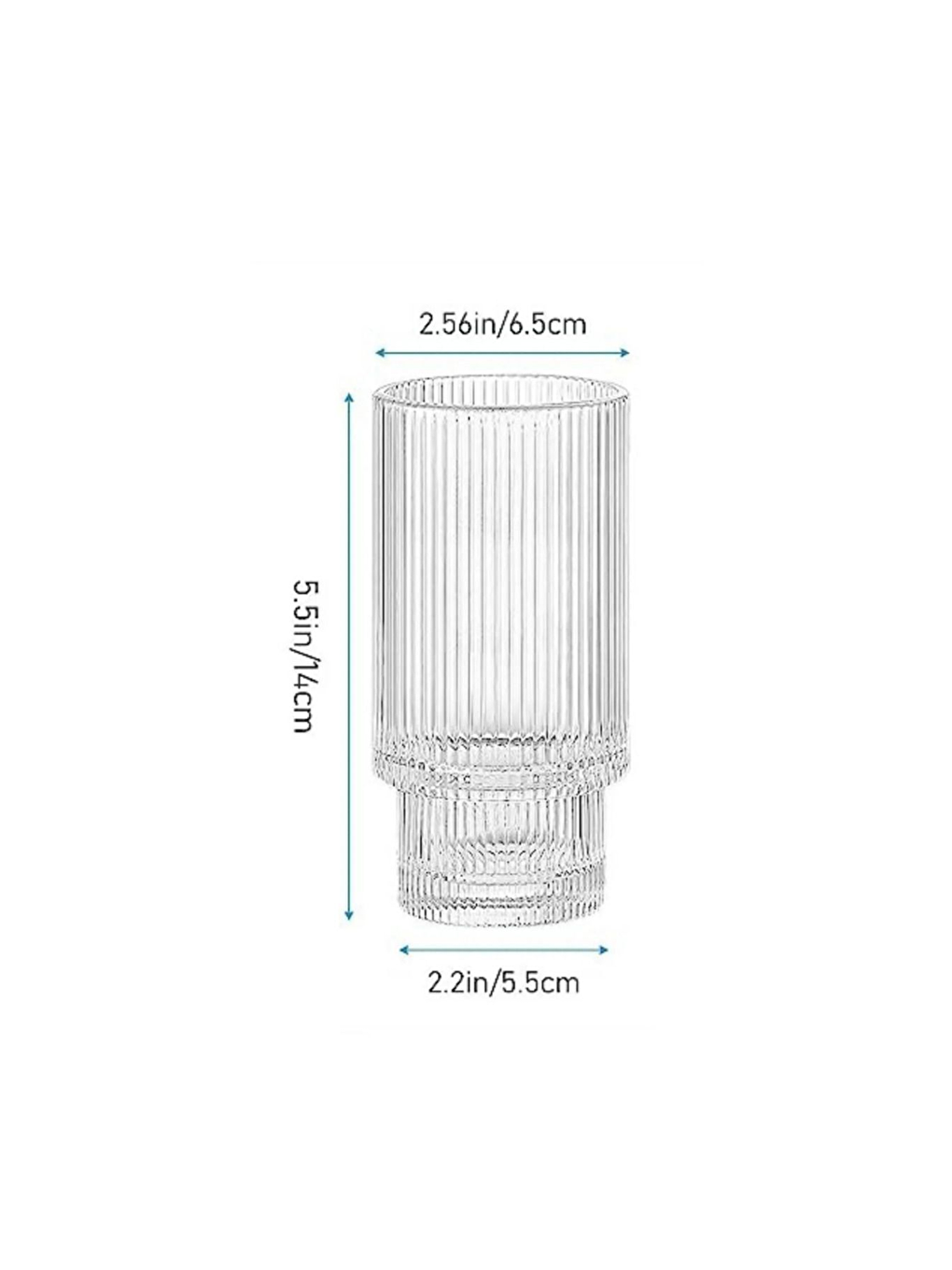Renksiz Çizgili  Cam Bardak 400 ml 3 Adet - 2812-1