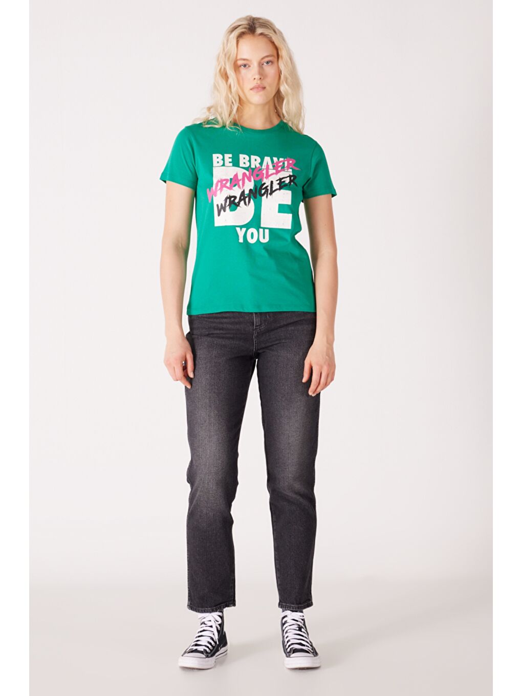 Slim Fit Dar Kesim %100 Pamuk Bisiklet Yaka Yeşil Tişört-4