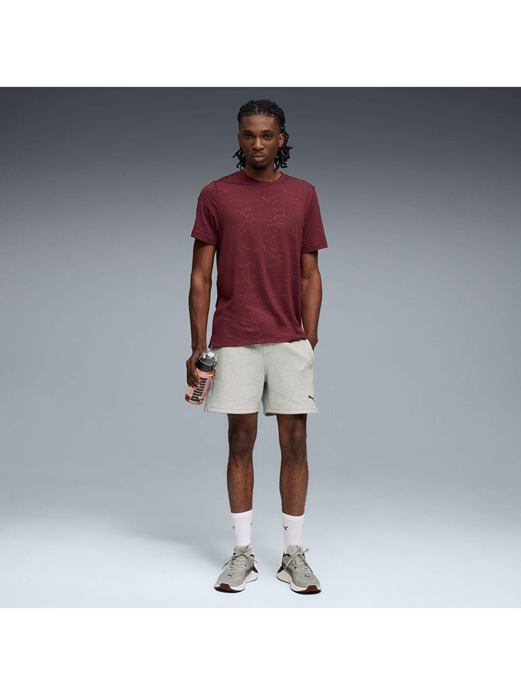 Bordo CLOUDSPUN Erkek Antrenman Tişörtü-3