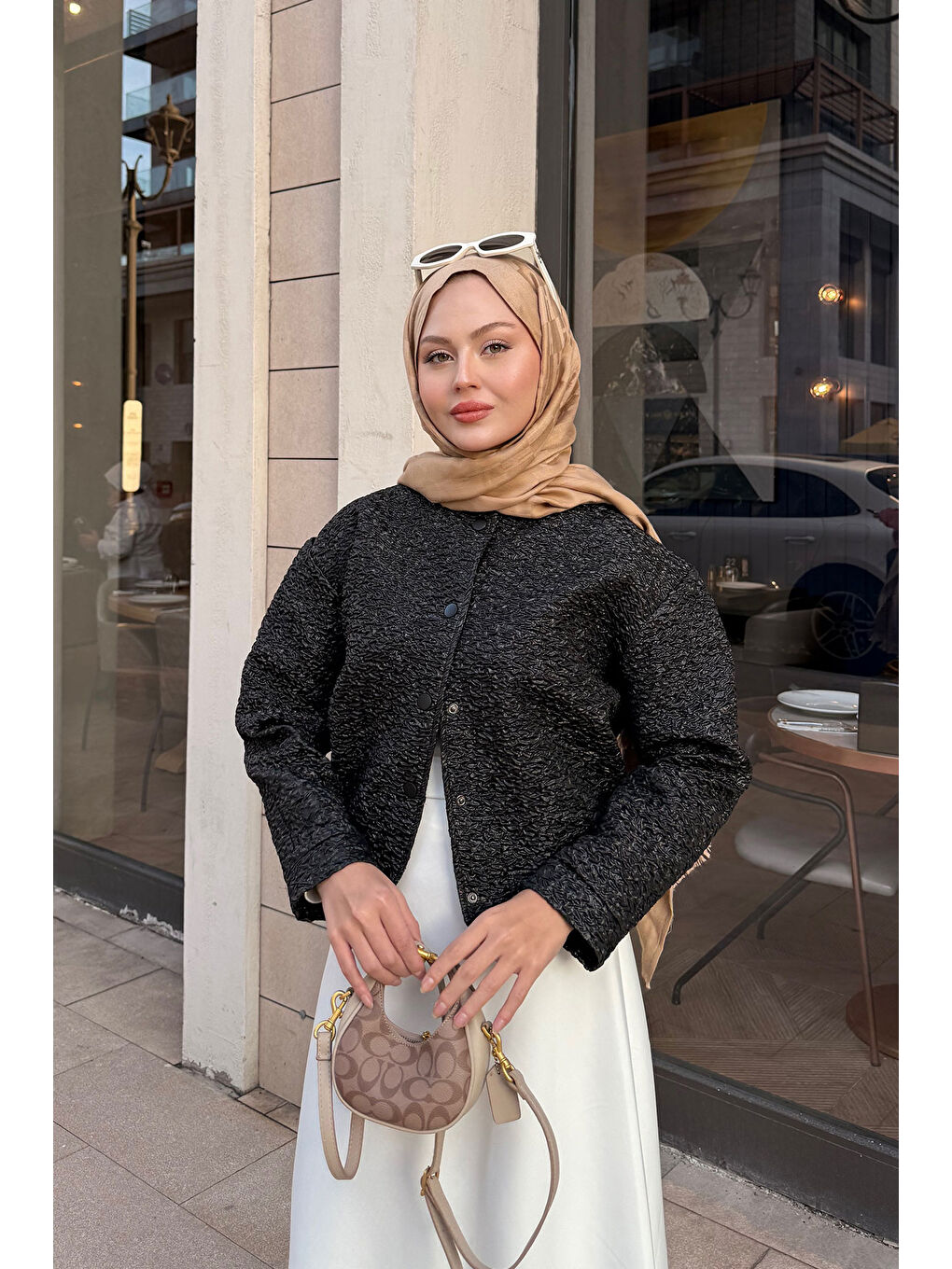 Kadın Jakar Ceket Siyah-2