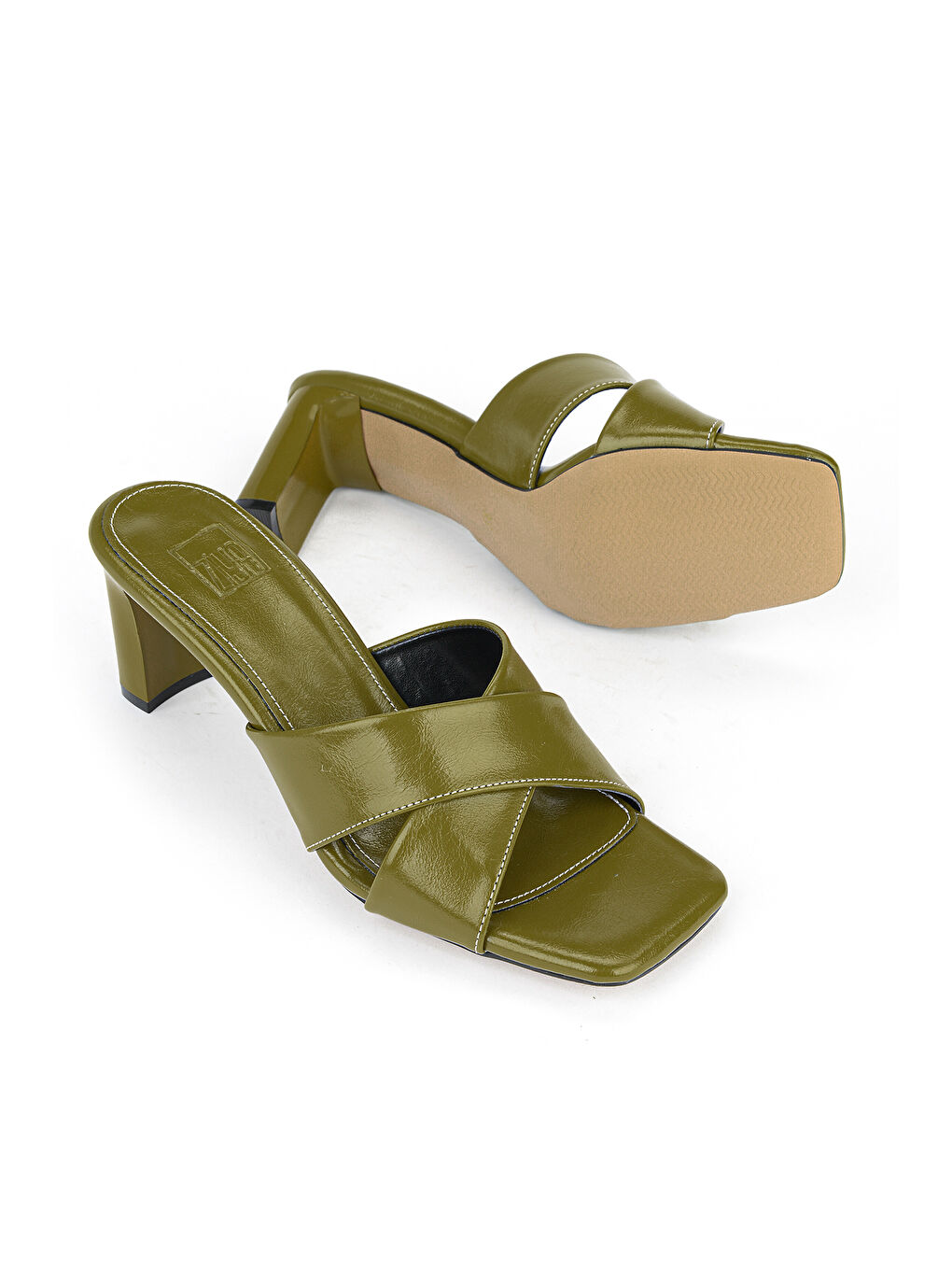 Kadın Topuklu Terlik 161996Z610 Yeşil-3